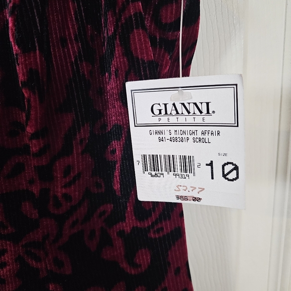 Gianni Floral Velvet Ribbed 90s Whimsigoth Grunge Silk Blend Top - Picture 7 of 7